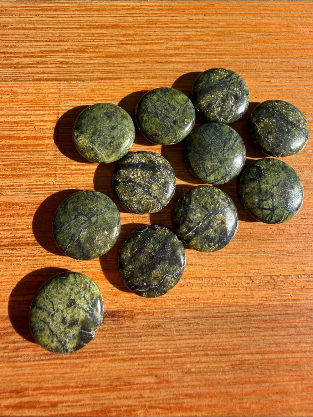 11 Round 18mm Green Forest Landscape Jasper Gemstone Beads for Jewelry Making